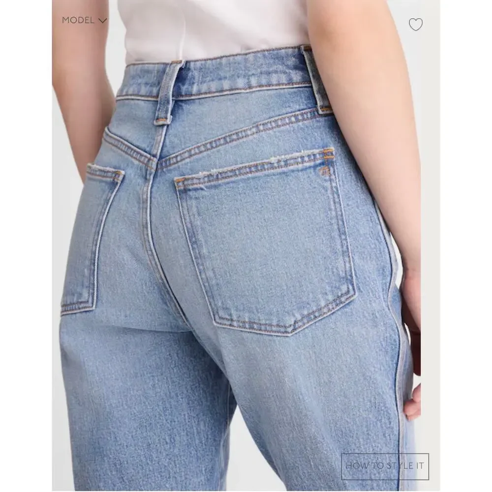 Madewell Perfect Vintage Straight Jeans High Rise Light Wash Size 25 NWOT